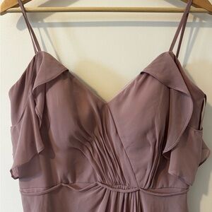 Desert rose chiffon bridesmaid dress